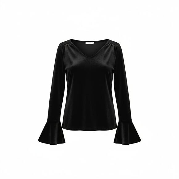 LOFT Tops - Vtg Black Velvet Top Whimiscal Dark Fairy Gothic Holiday Shimmer Whimisygoth MP